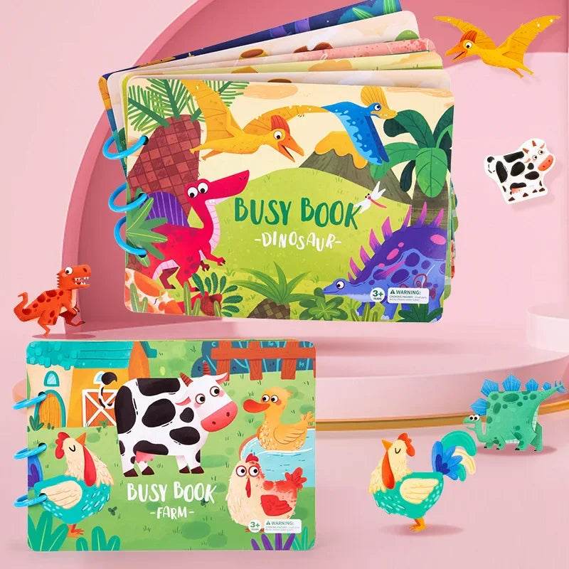 Montessori Busy Book for Kids Sticker Quiet Book Baby Early Educational Toy Toddlers Matching Puzzles Learning Toys Gifts - ToylandEU