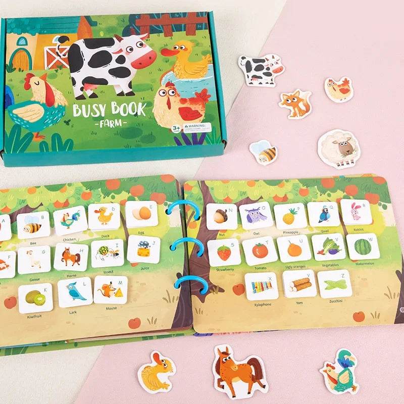 Montessori Busy Book for Kids Sticker Quiet Book Baby Early Educational Toy Toddlers Matching Puzzles Learning Toys Gifts - ToylandEU