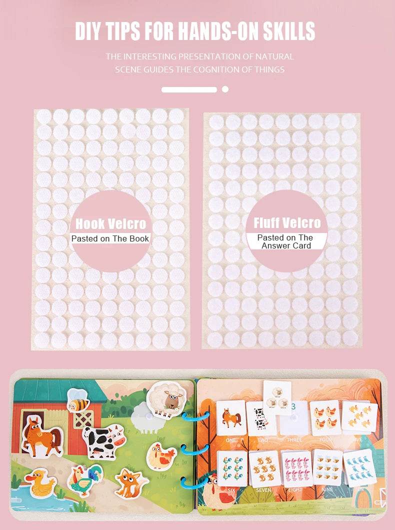 Montessori Busy Book for Kids Sticker Quiet Book Baby Early Educational Toy Toddlers Matching Puzzles Learning Toys Gifts - ToylandEU