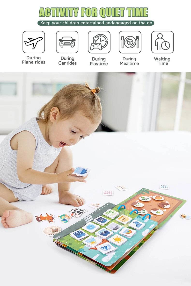 Montessori Busy Book for Kids Sticker Quiet Book Baby Early Educational Toy Toddlers Matching Puzzles Learning Toys Gifts - ToylandEU