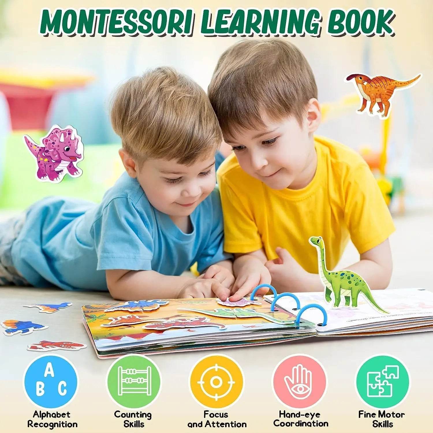 Montessori Busy Book for Kids Sticker Quiet Book Baby Early Educational Toy Toddlers Matching Puzzles Learning Toys Gifts - ToylandEU