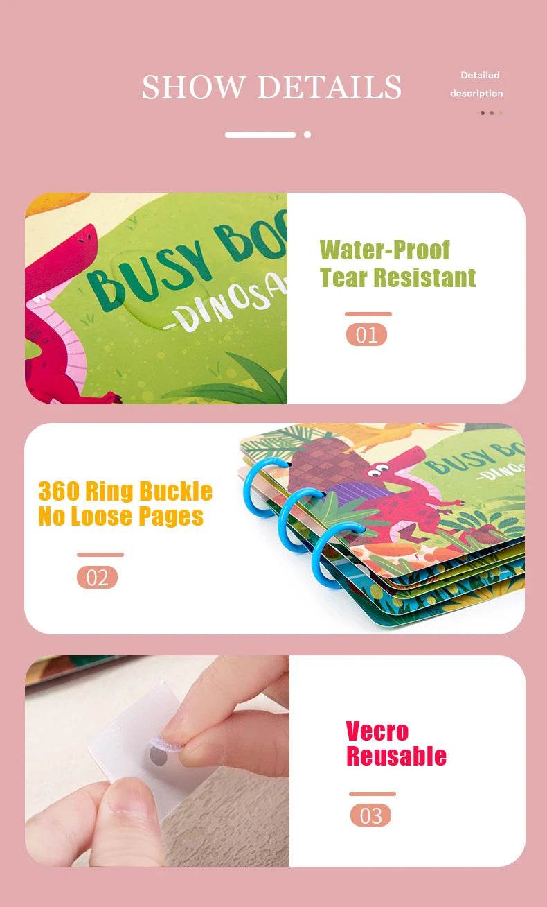 Montessori Busy Book for Kids Sticker Quiet Book Baby Early Educational Toy Toddlers Matching Puzzles Learning Toys Gifts - ToylandEU