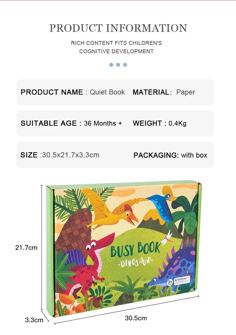 Montessori Busy Book for Kids Sticker Quiet Book Baby Early Educational Toy Toddlers Matching Puzzles Learning Toys Gifts - ToylandEU