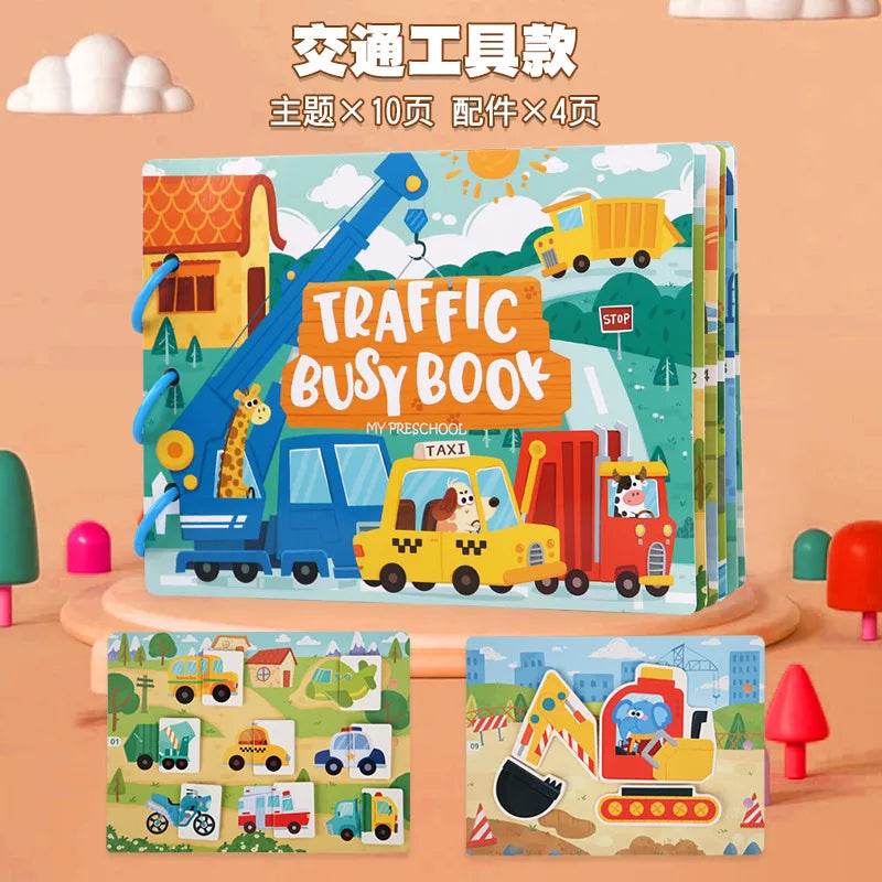 Montessori Busy Book for Kids Sticker Quiet Book Baby Early Educational Toy Toddlers Matching Puzzles Learning Toys Gifts - ToylandEU