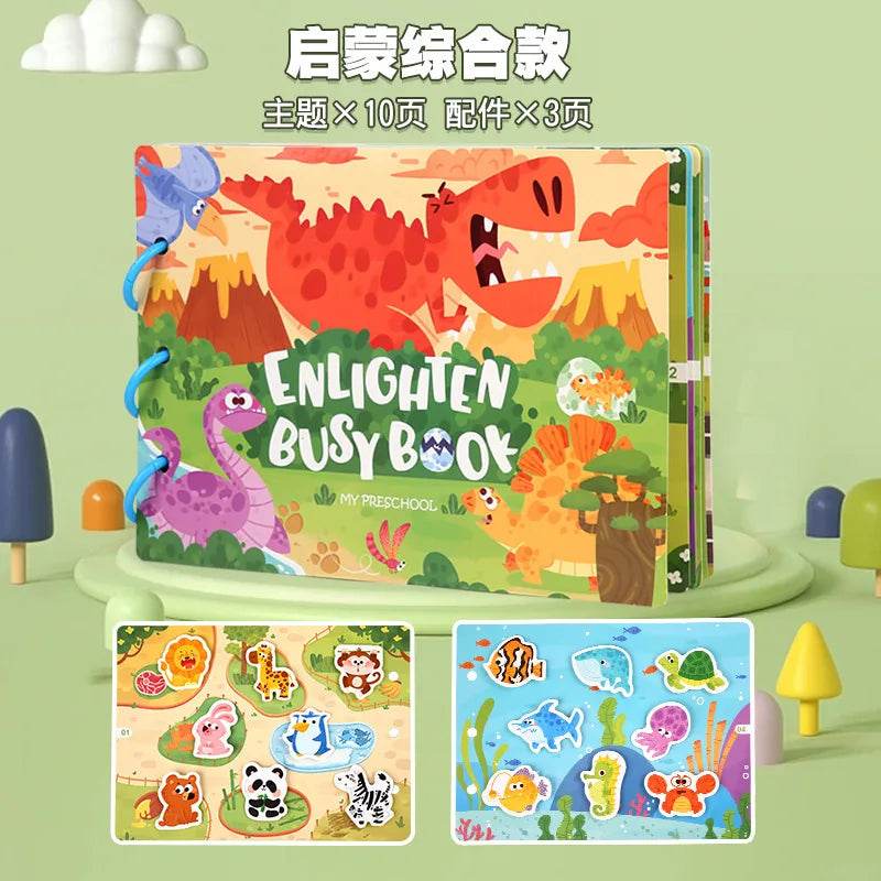 Montessori Busy Book for Kids Sticker Quiet Book Baby Early Educational Toy Toddlers Matching Puzzles Learning Toys Gifts - ToylandEU