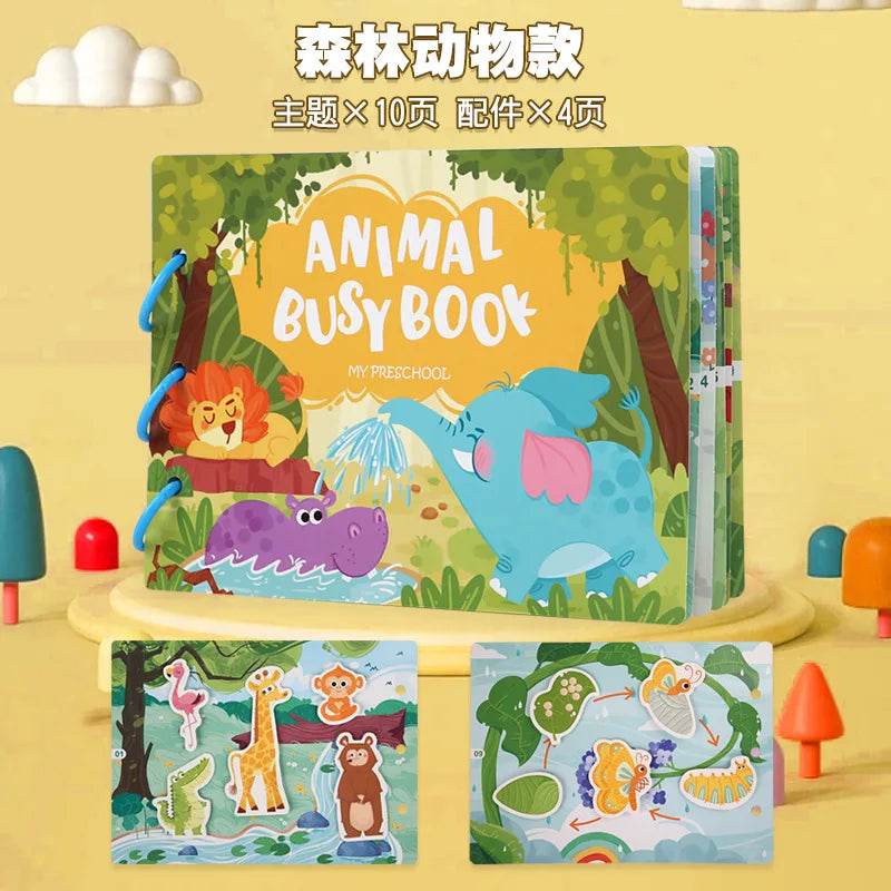 Montessori Busy Book for Kids Sticker Quiet Book Baby Early Educational Toy Toddlers Matching Puzzles Learning Toys Gifts - ToylandEU