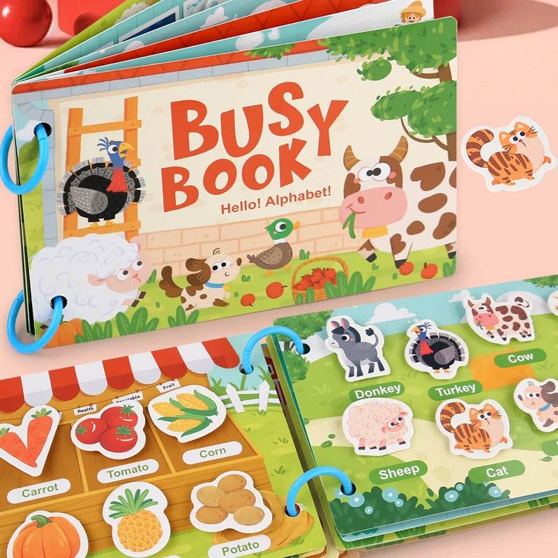 Montessori Baby Busy Book Quiet Book Toys for Children Paste Early Learning Education Toy Children Montessori Toy Matching Game - ToylandEU