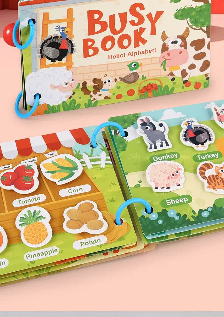 Montessori Baby Busy Book Quiet Book Toys for Children Paste Early Learning Education Toy Children Montessori Toy Matching Game - ToylandEU