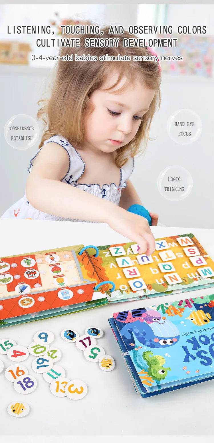 Montessori Baby Busy Book Quiet Book Toys for Children Paste Early Learning Education Toy Children Montessori Toy Matching Game - ToylandEU