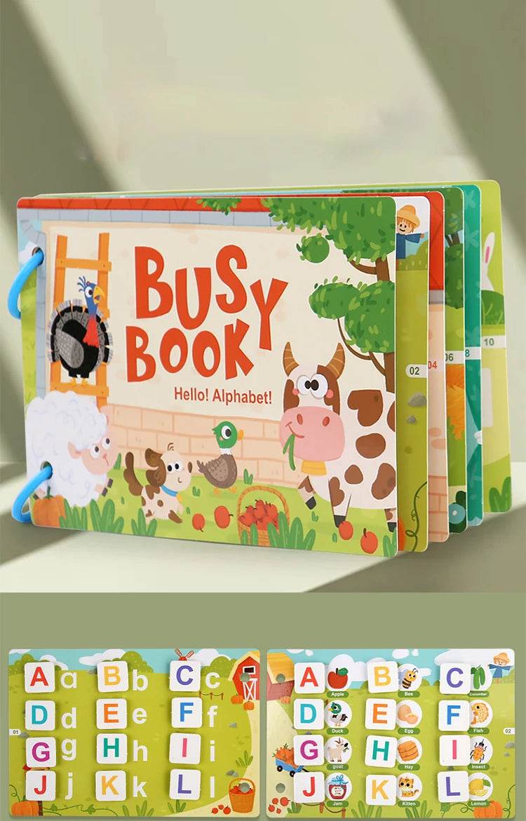 Montessori Baby Busy Book Quiet Book Toys for Children Paste Early Learning Education Toy Children Montessori Toy Matching Game - ToylandEU
