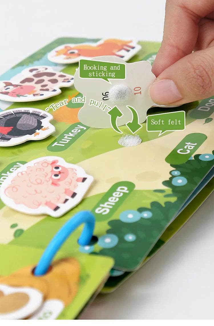 Montessori Baby Busy Book Quiet Book Toys for Children Paste Early Learning Education Toy Children Montessori Toy Matching Game - ToylandEU