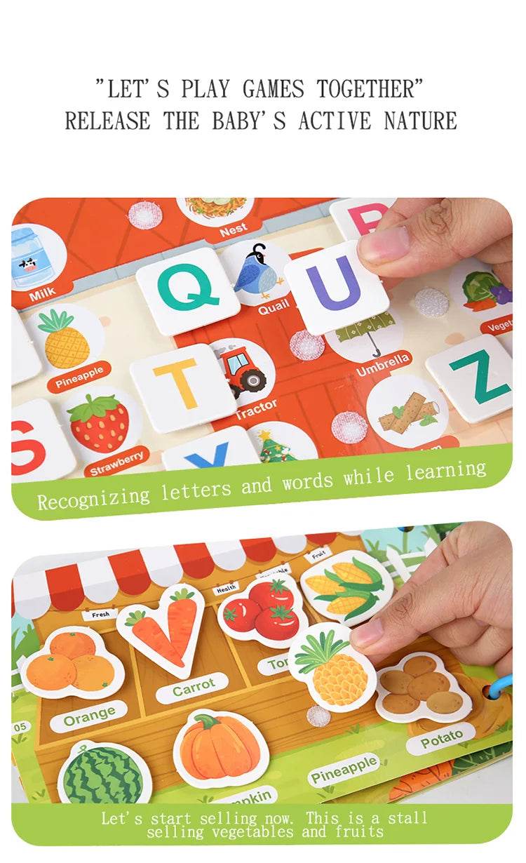 Montessori Baby Busy Book Quiet Book Toys for Children Paste Early Learning Education Toy Children Montessori Toy Matching Game - ToylandEU