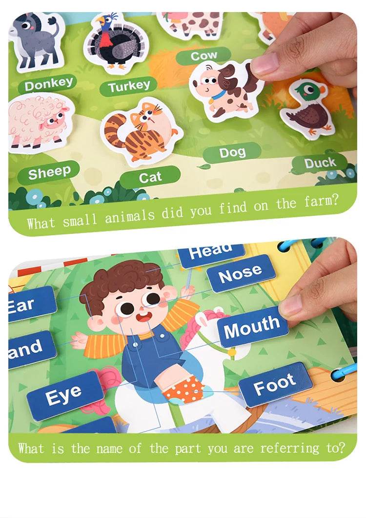 Montessori Baby Busy Book Quiet Book Toys for Children Paste Early Learning Education Toy Children Montessori Toy Matching Game - ToylandEU