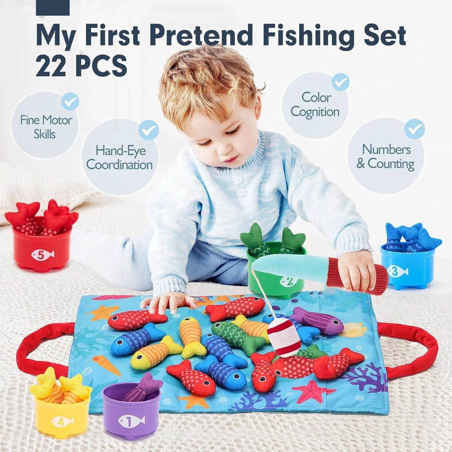 Montessori Toy for Toddlers Cloth Fishing Game Gift Set - ToylandEU