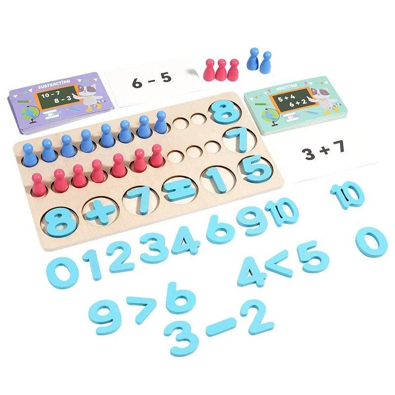 Montessori Math Toys Colorful Alphabet Number Shape Matching Wooden Board Baby Educational Learning Toys - ToylandEU
