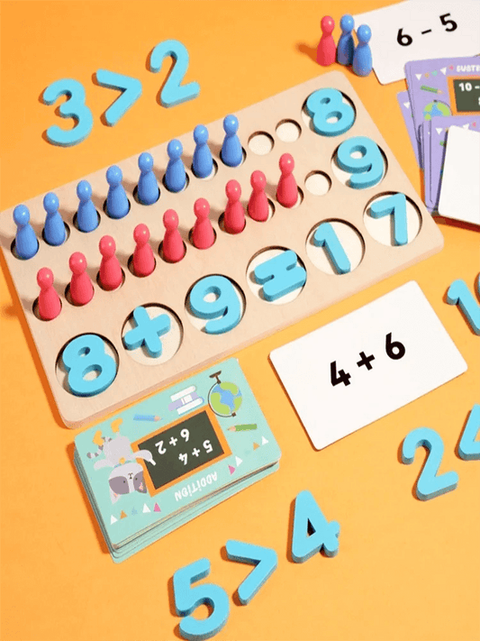Montessori Math Toys Colorful Alphabet Number Shape Matching Wooden Board Baby Educational Learning Toys - ToylandEU