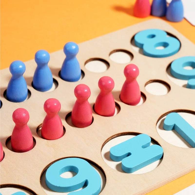 Montessori Math Toys Colorful Alphabet Number Shape Matching Wooden Board Baby Educational Learning Toys - ToylandEU