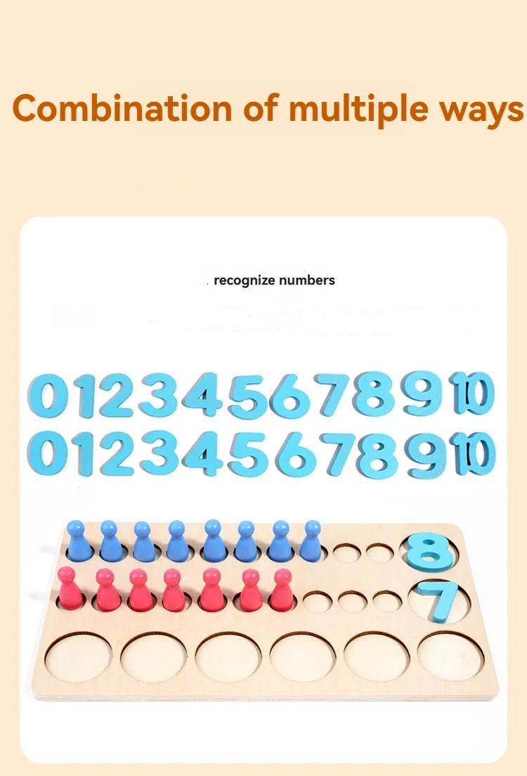 Montessori Math Toys Colorful Alphabet Number Shape Matching Wooden Board Baby Educational Learning Toys - ToylandEU