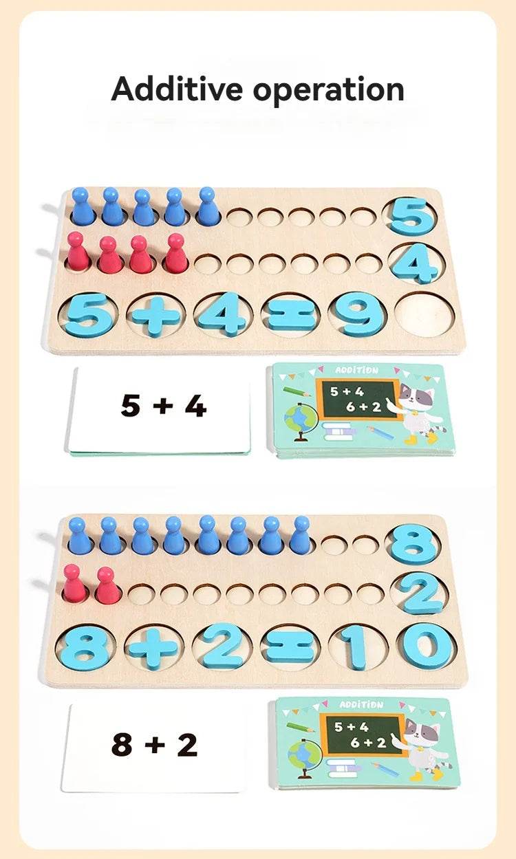 Montessori Math Toys Colorful Alphabet Number Shape Matching Wooden Board Baby Educational Learning Toys - ToylandEU