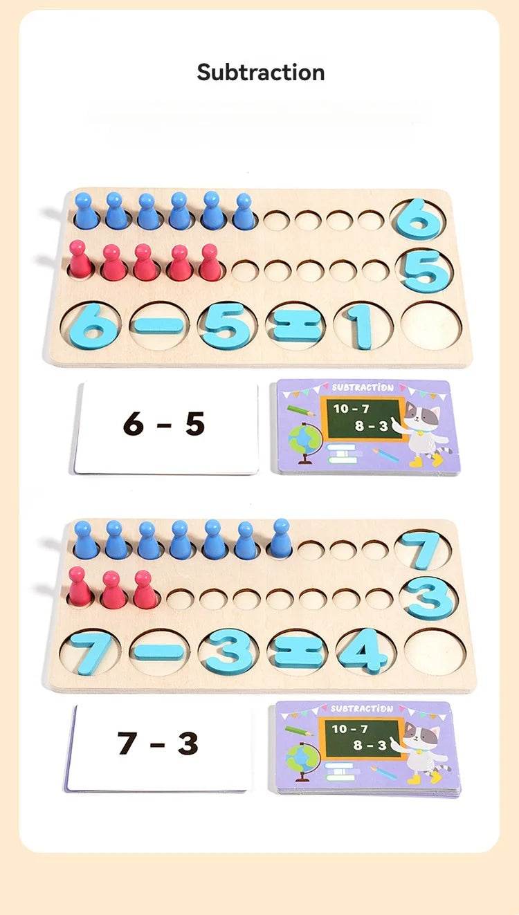 Montessori Math Toys Colorful Alphabet Number Shape Matching Wooden Board Baby Educational Learning Toys - ToylandEU