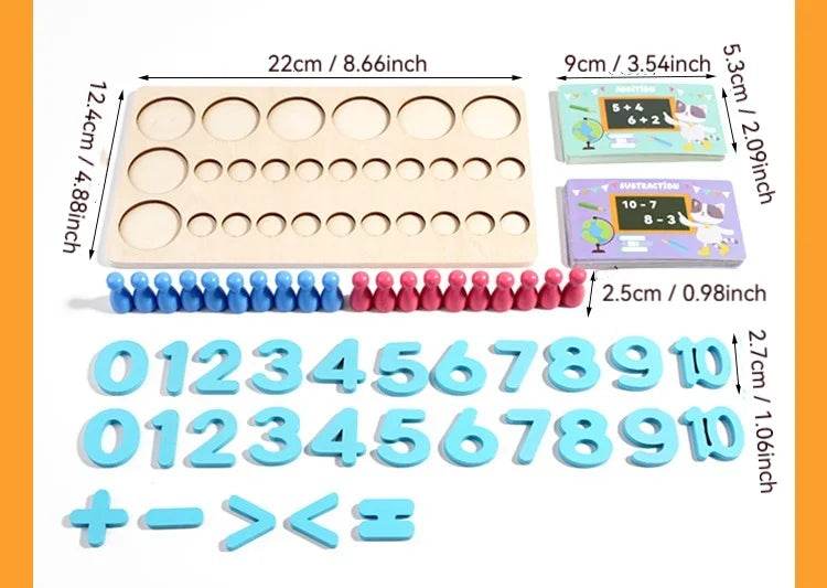 Montessori Math Toys Colorful Alphabet Number Shape Matching Wooden Board Baby Educational Learning Toys - ToylandEU