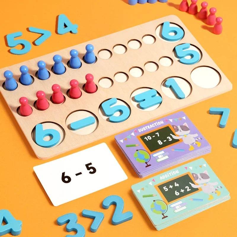 Montessori Math Toys Colorful Alphabet Number Shape Matching Wooden Board Baby Educational Learning Toys - ToylandEU