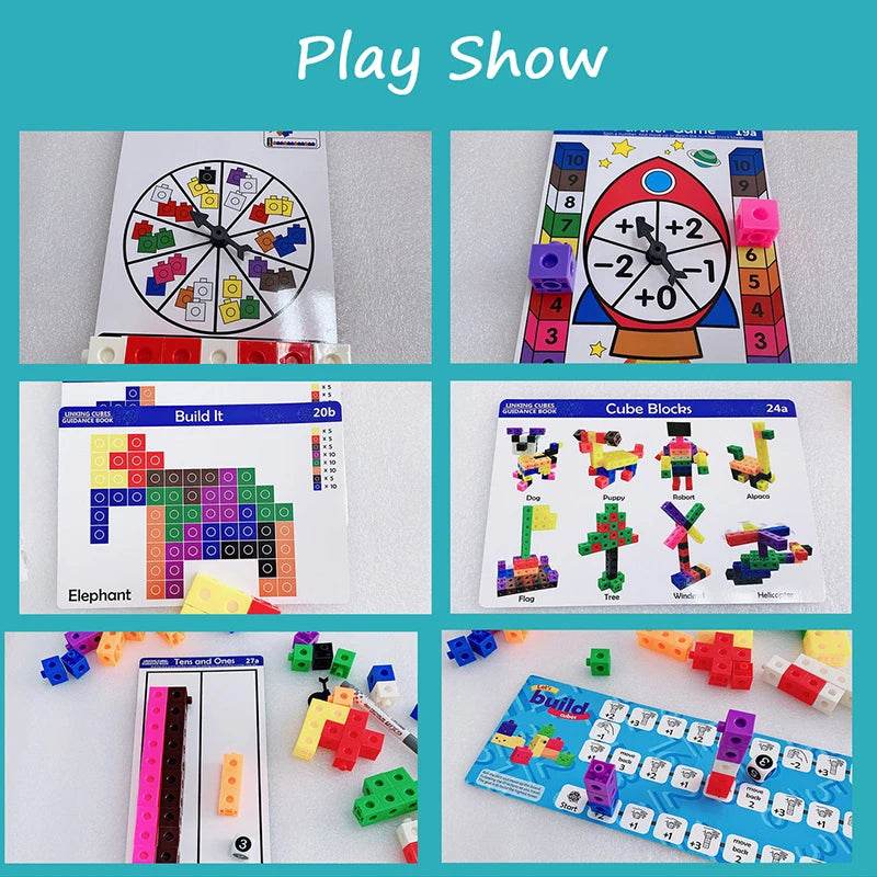 Montessori Colorful Link Cubes - Fun Math & Stacking Activity Blocks - ToylandEU