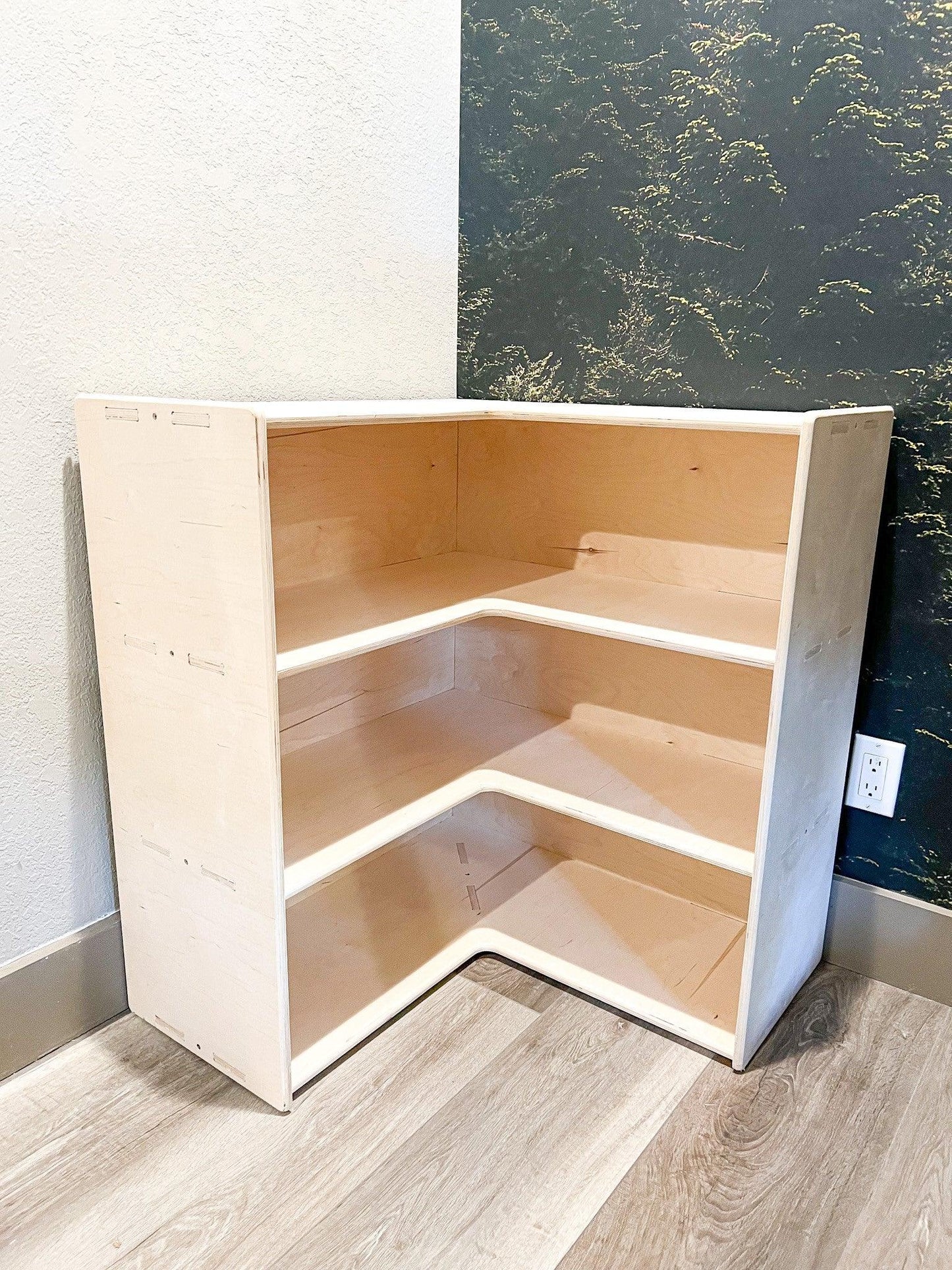 Montessori Corner Shelf | 33in Tall Birch | Toylandeu™