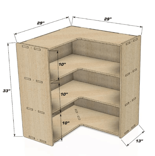 Montessori Corner Shelf | 33in Tall Birch | Toylandeu™