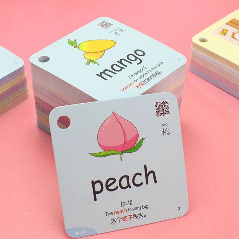 Montessori Educational Flash Cards 600 Cognitive Learning Cards Kids Discover Animal Shapes Colors Fun Toys Gifts Children - ToylandEU