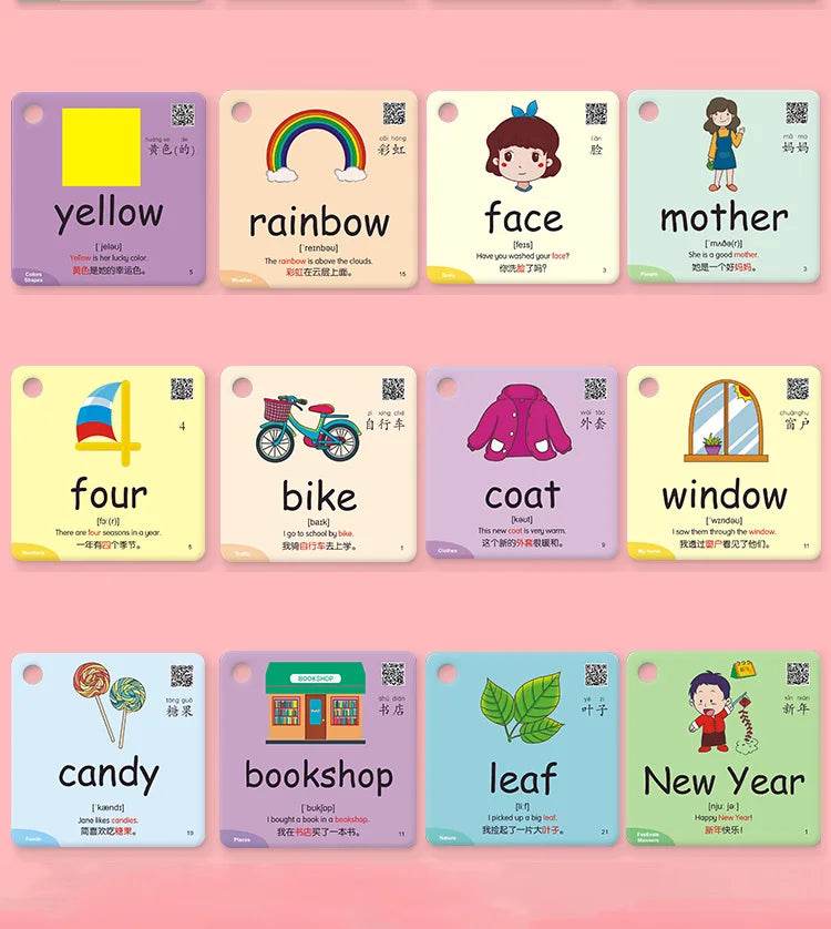 Montessori Educational Flash Cards 600 Cognitive Learning Cards Kids Discover Animal Shapes Colors Fun Toys Gifts Children - ToylandEU