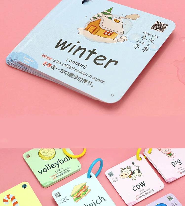 Montessori Educational Flash Cards 600 Cognitive Learning Cards Kids Discover Animal Shapes Colors Fun Toys Gifts Children - ToylandEU