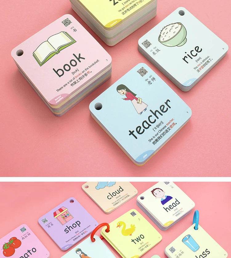 Montessori Educational Flash Cards 600 Cognitive Learning Cards Kids Discover Animal Shapes Colors Fun Toys Gifts Children - ToylandEU