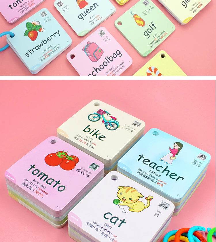 Montessori Educational Flash Cards 600 Cognitive Learning Cards Kids Discover Animal Shapes Colors Fun Toys Gifts Children - ToylandEU