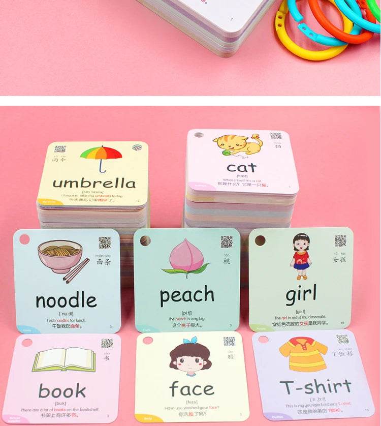 Montessori Educational Flash Cards 600 Cognitive Learning Cards Kids Discover Animal Shapes Colors Fun Toys Gifts Children - ToylandEU