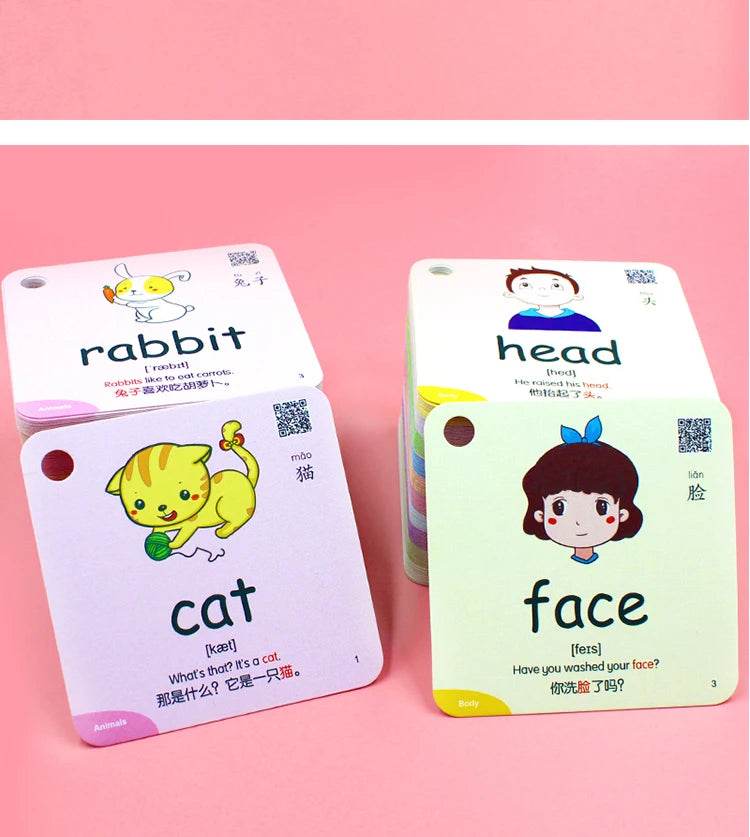 Montessori Educational Flash Cards 600 Cognitive Learning Cards Kids Discover Animal Shapes Colors Fun Toys Gifts Children - ToylandEU