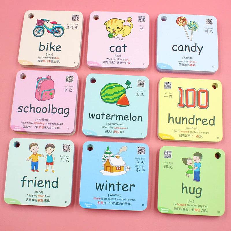 Montessori Educational Flash Cards 600 Cognitive Learning Cards Kids Discover Animal Shapes Colors Fun Toys Gifts Children - ToylandEU
