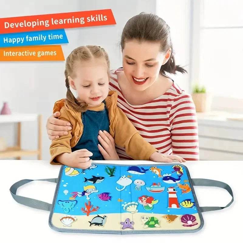 Montessori Educations Toys Handheld Travel Felt Story Board Set Kids Learning Storytelling Activities Interactive Play Kit Gifts - ToylandEU