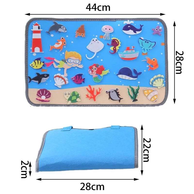 Montessori Educations Toys Handheld Travel Felt Story Board Set Kids Learning Storytelling Activities Interactive Play Kit Gifts - ToylandEU