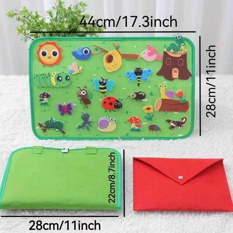 Montessori Educations Toys Handheld Travel Felt Story Board Set Kids Learning Storytelling Activities Interactive Play Kit Gifts - ToylandEU