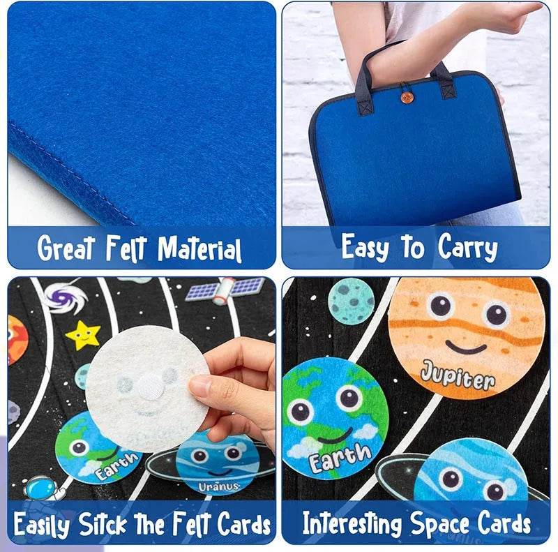 Montessori Educations Toys Handheld Travel Felt Story Board Set Kids Learning Storytelling Activities Interactive Play Kit Gifts - ToylandEU