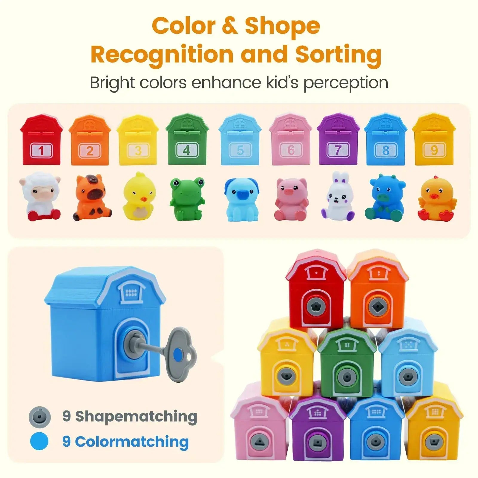Montessori Farm Train Set For Toddlers Counting And Sorting - ToylandEU