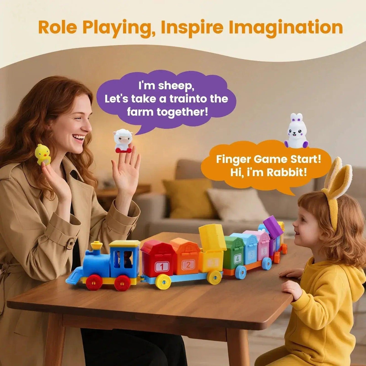  Montessori Farm Train Set Toddlers Counting And Sorting Fun -  ToylandEU™
