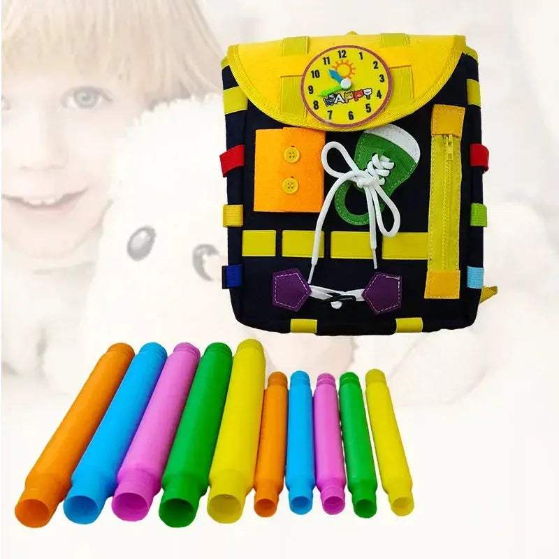 Montessori Felt Backpack With Buckles And Zippers - ToylandEU