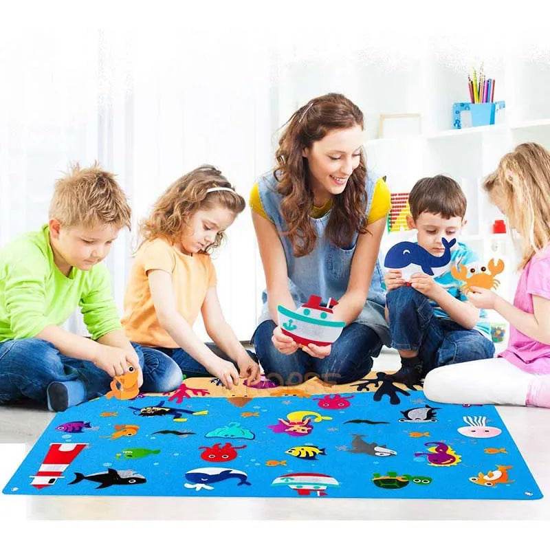 Montessori Felt Board Storytelling Set: Ocean, Farm & Animal Adventures - ToylandEU