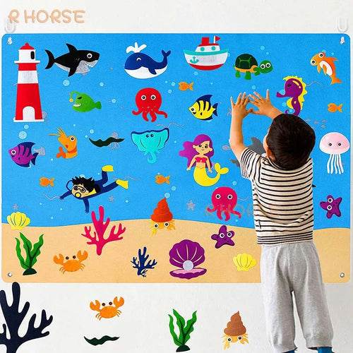 Montessori Felt Board Storytelling Set: Ocean, Farm & Animal Adventures - ToylandEU