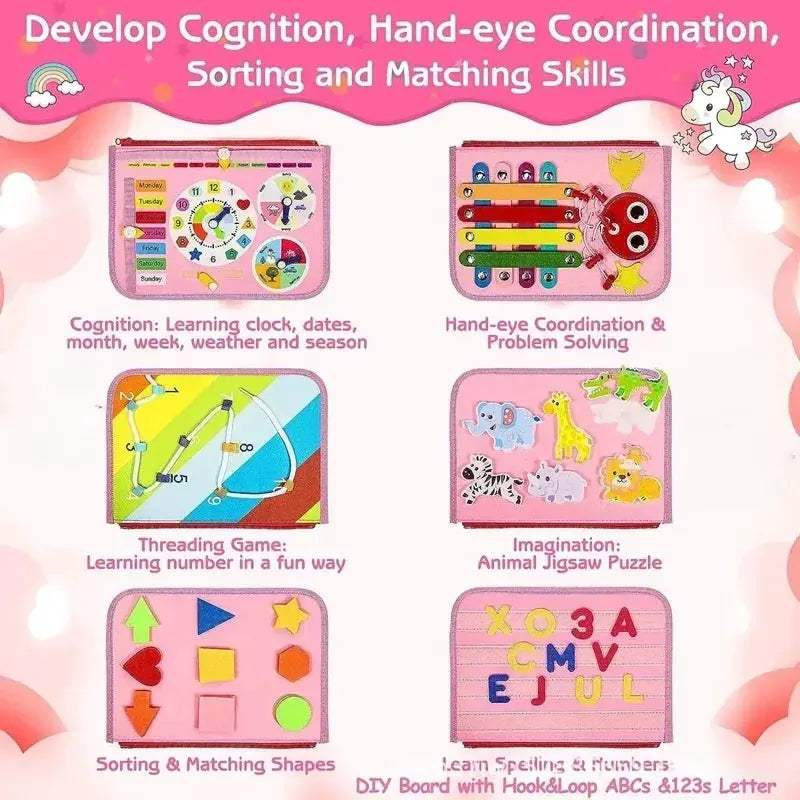 Montessori Felt Busy Board For Sensory Learning Toy - ToylandEU