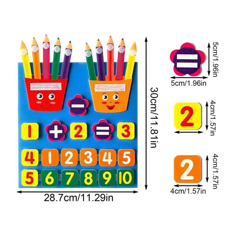 Montessori Felt Math Game for Kids: Fun with Numbers & Calculations - ToylandEU