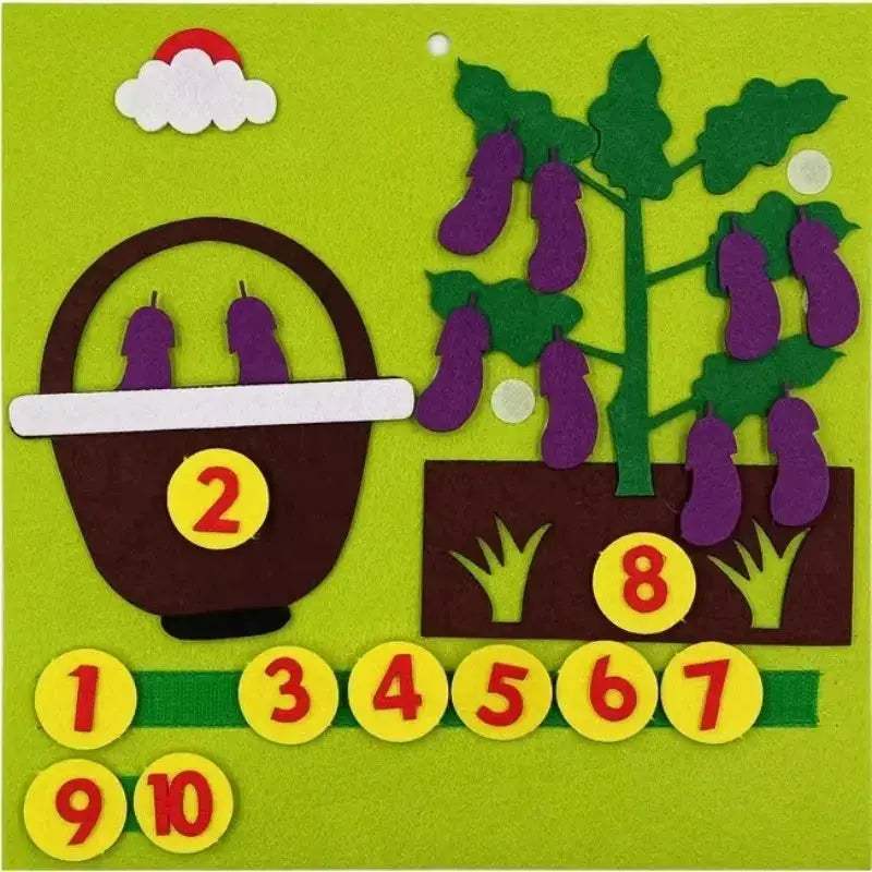 Montessori Felt Math Toy For Counting Skills 20 Piece Set - ToylandEU