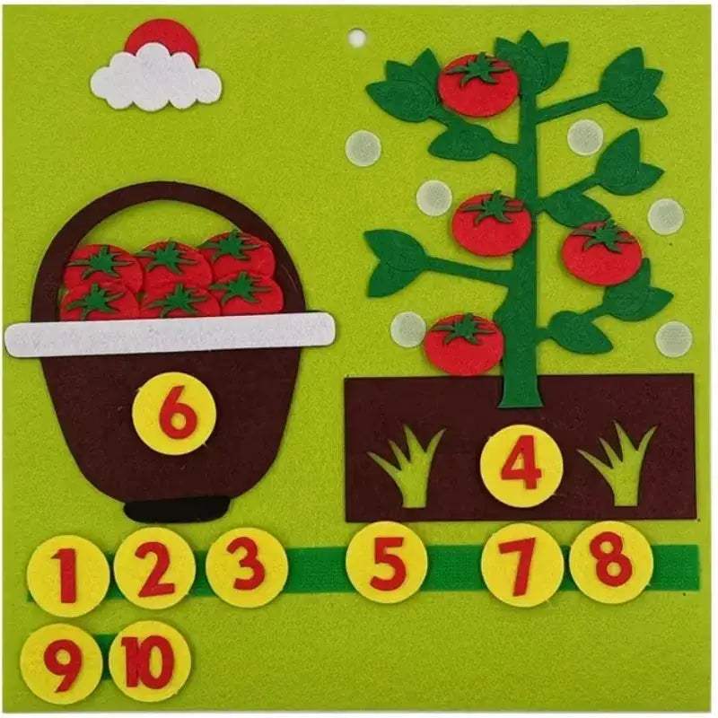 Montessori Felt Math Toy For Counting Skills 20 Piece Set - ToylandEU